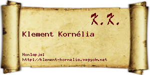 Klement Kornélia névjegykártya